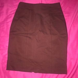 Maroon Mid-Length Business Skirt